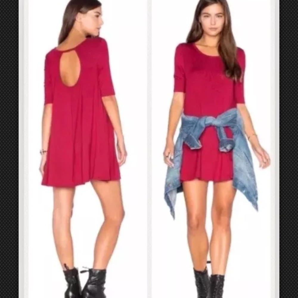 FREE PEOPLE JACQUELINE DRESS TUNIC STRETCH JERSEY